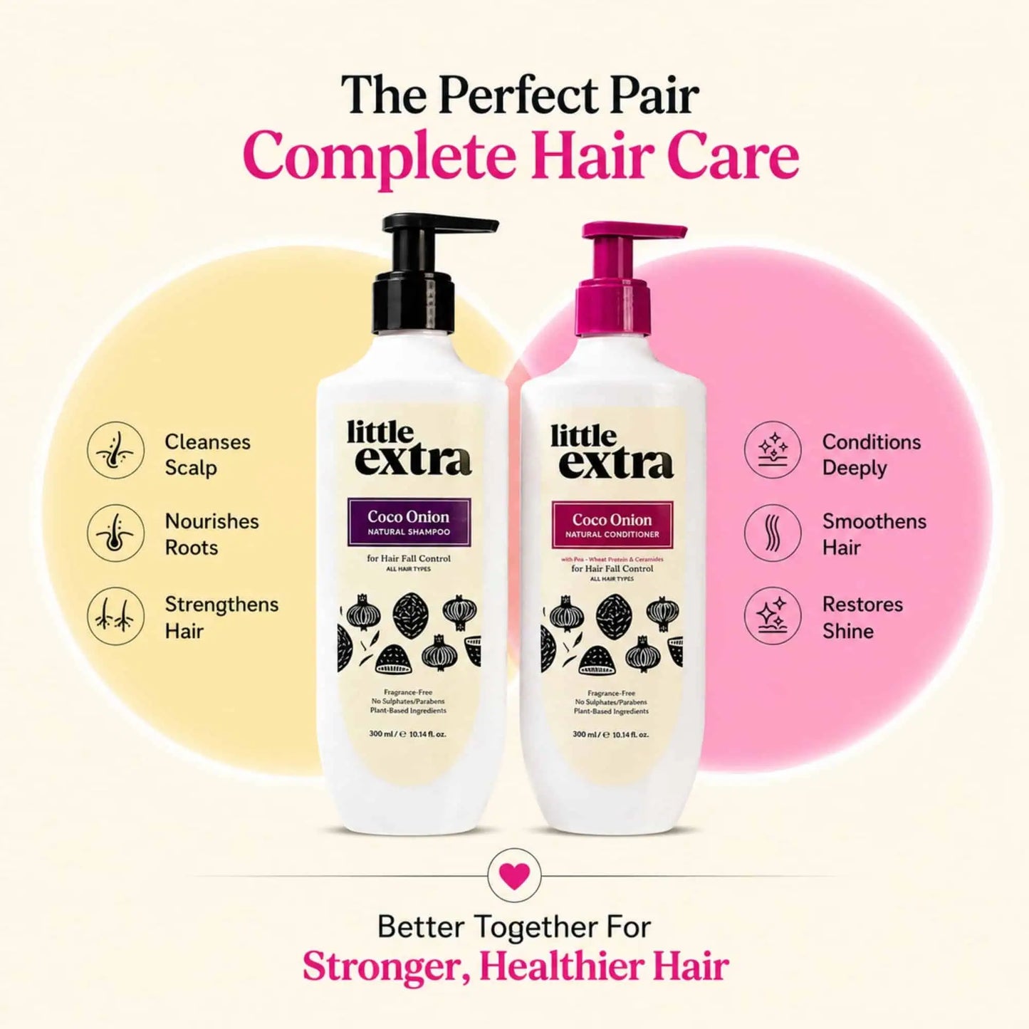Everyday Hair Essentials Duo | Coco Onion Hair Fall Control Shampoo & Conditioner
