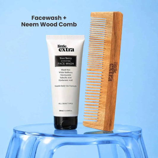 Rice Berry Hydrating Face Wash & Dual Tooth Neem Wood Comb