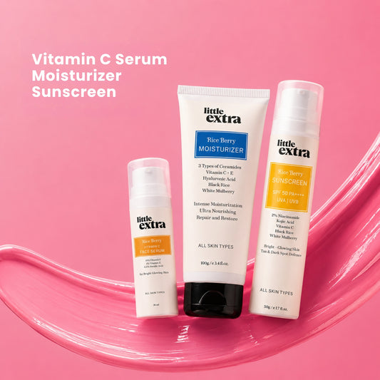 Holy Grail Trio  | Rice Berry Vitamin C Serum, Moisturizer & Sunscreen