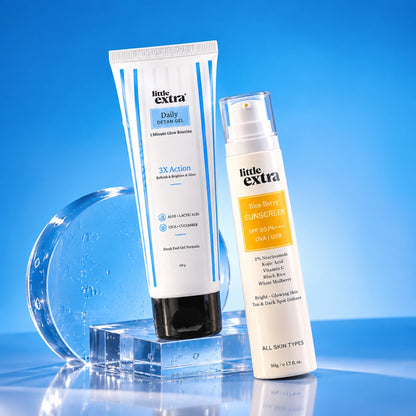 Detan Shield Duo | Daily Detan Gel & Rice Berry Sunscreen