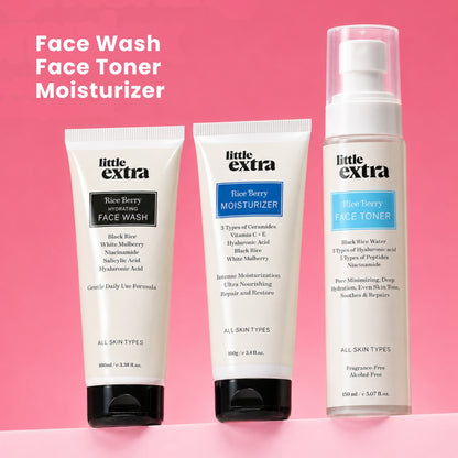 Skin Reset Trio | Rice Berry Face Wash, Toner & Moisturizer