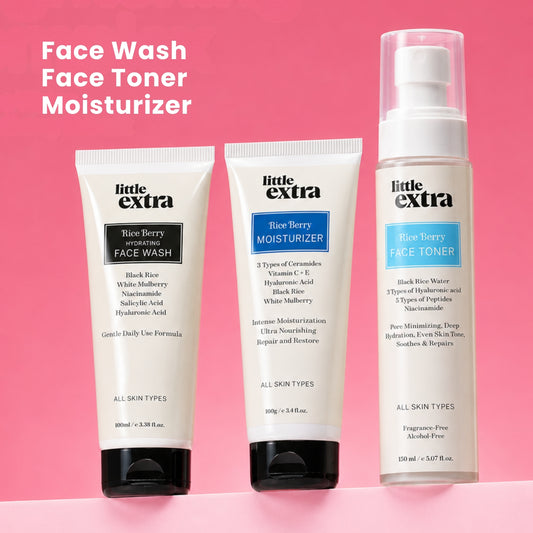 Skin Reset Trio | Rice Berry Face Wash, Toner & Moisturizer