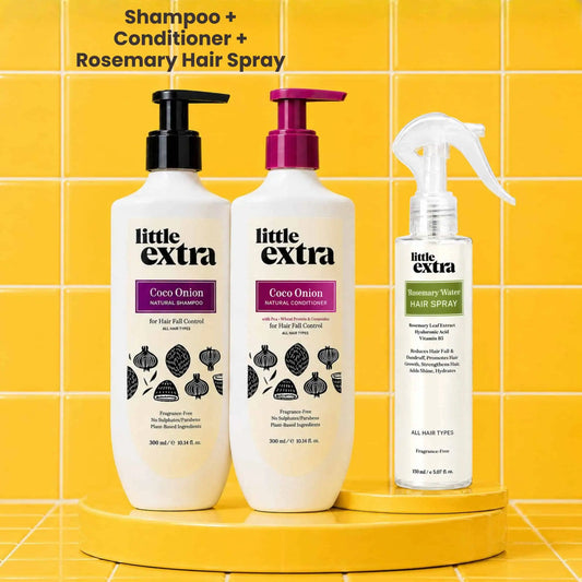 Hair Refresh Trio | Coco Onion Shampoo, Conditioner & Rosemary Water Hair Spray