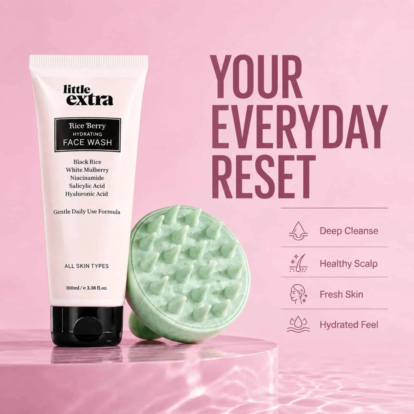 Rice Berry Face Wash & Scalp Massager