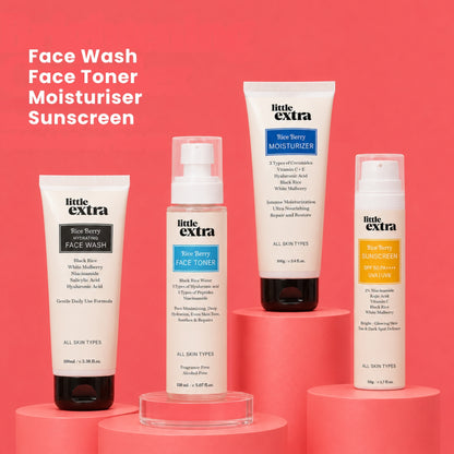 Gentle Glow Quad | Rice Berry Face Wash, Toner, Moisturizer & Sunscreen