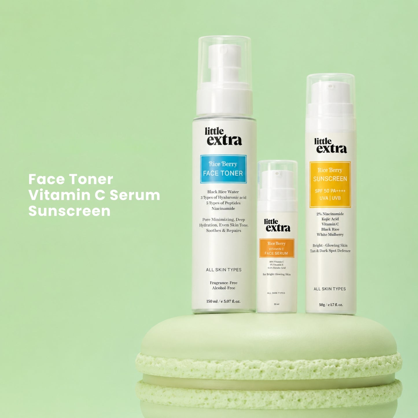 Bright Shield Trio  | Rice Berry Toner, Vitamin C Serum & Sunscreen