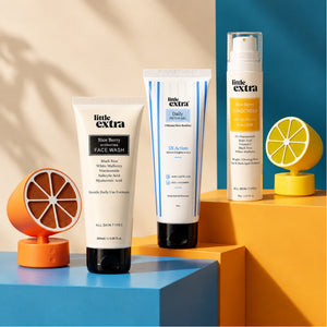 Detan Defense Trio | Daily Detan Gel, Rice Berry Invisible Sunscreen & Rice Berry Hydrating Face Wash
