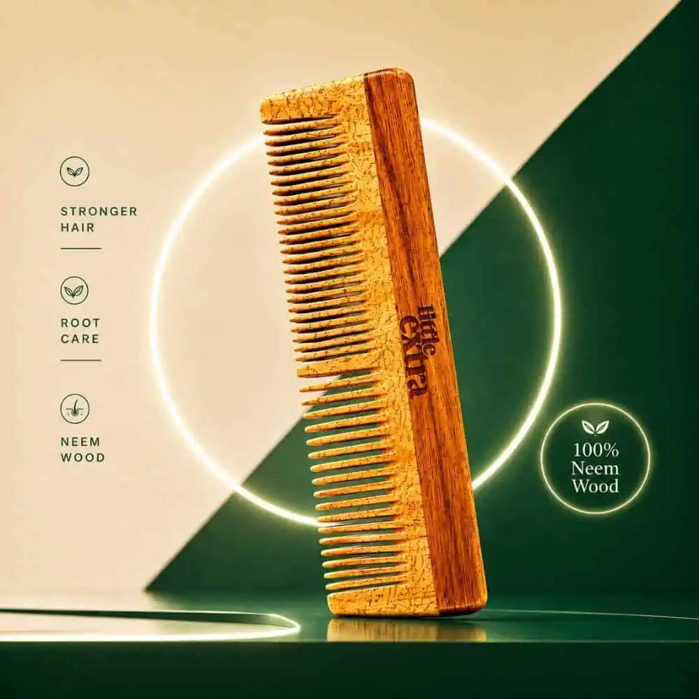 Dual Tooth Neem Wood Comb