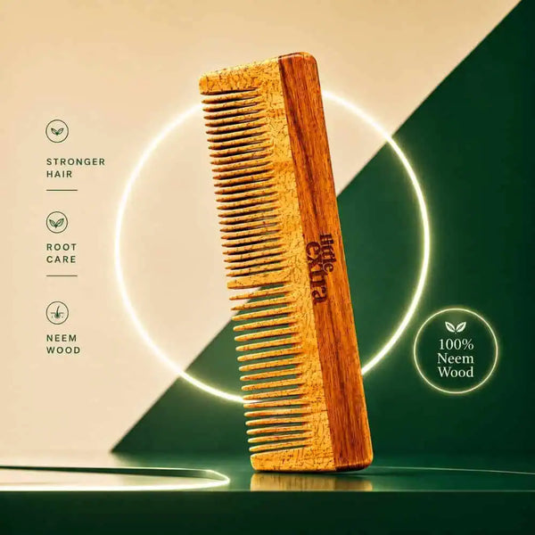Dual Tooth Neem Wood Comb