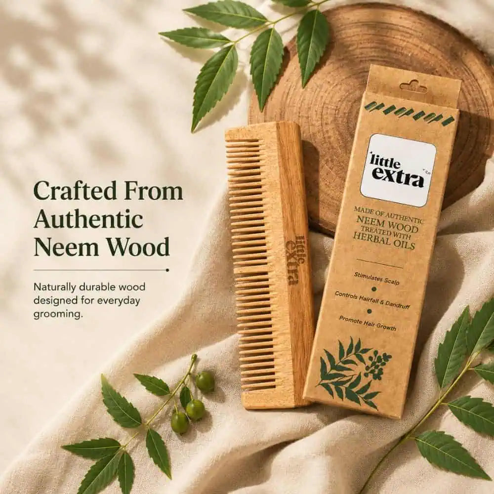 Dual Tooth Neem Wood Comb