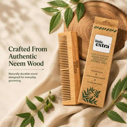 Dual Tooth Neem Wood Comb