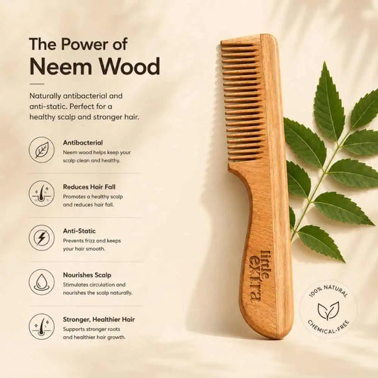 Wooden Neem Comb for Hair Growth