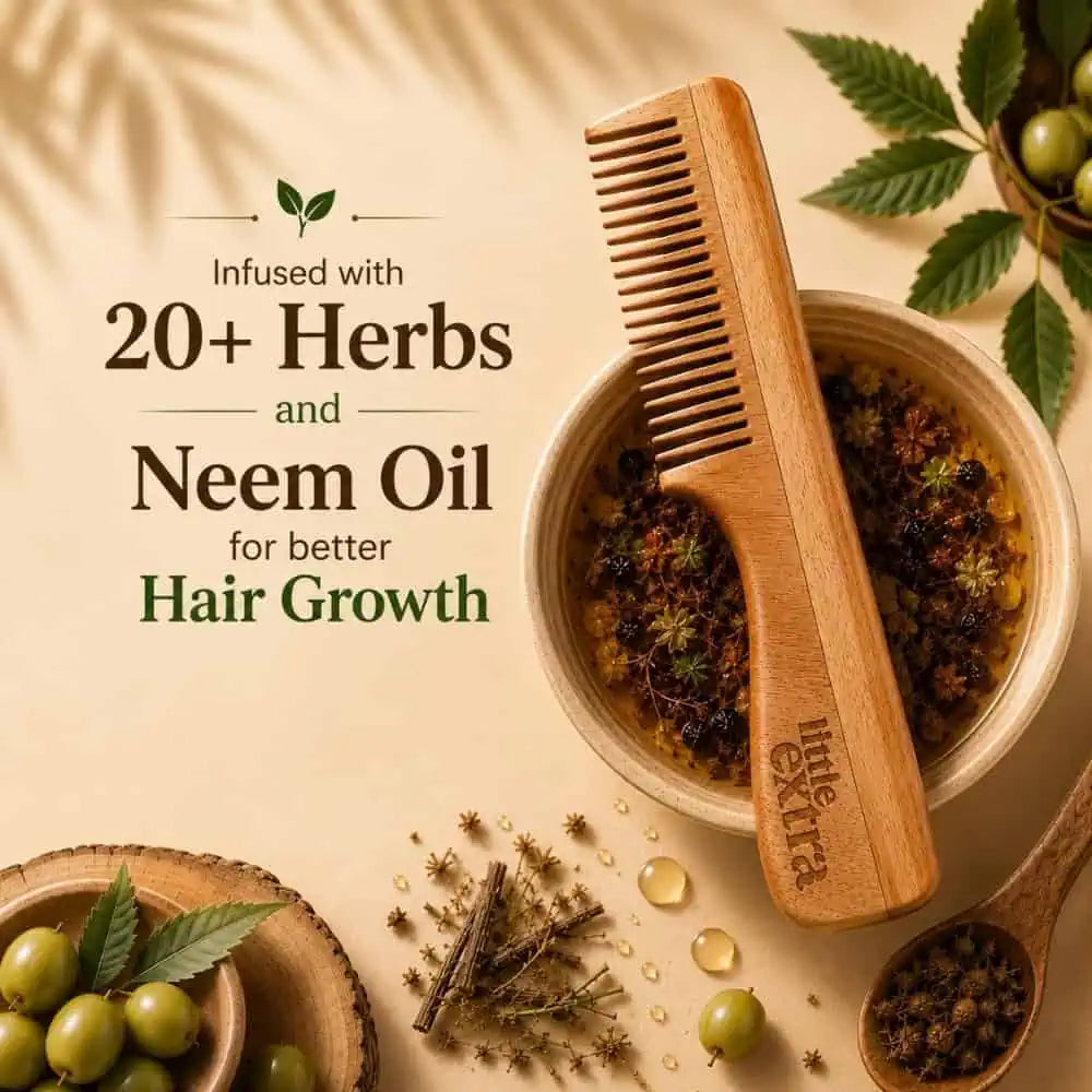 Wooden Neem Comb for Hair Growth