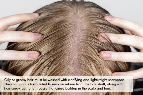 why hair appears greasy after washing it?