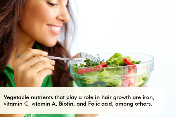 different nutrients found in vegetables that play a role in hair growth