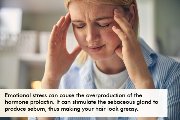 excessive stress can cause your hair to be greasy after a wash