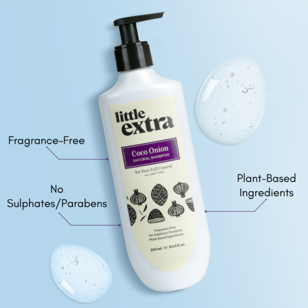 fragrance free no parabens sulphates shampoo by Little Extra