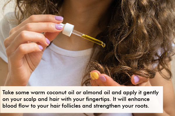 a hot oil massage on your hair can help reduce hair fall
