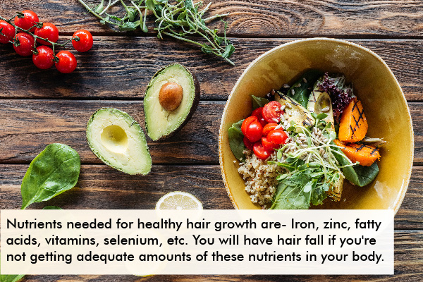 consuming a nutritious diet can help ensure hair growth and strength