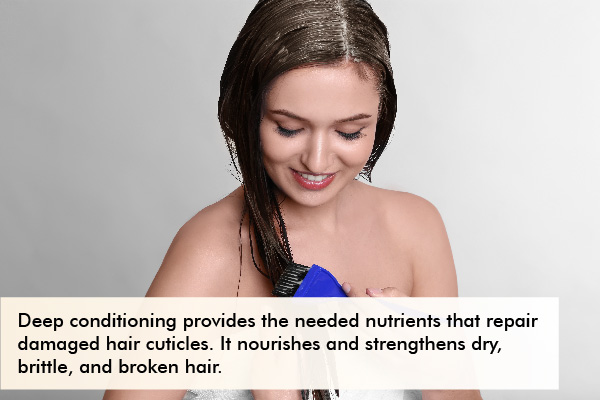 going for a deep conditioning treatment can help restore hair strength